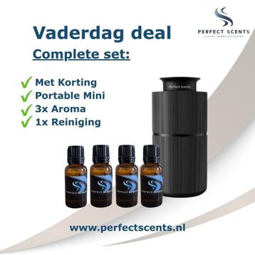 Vaderdag - Geurmachine + 3x aroma Portable zwart, Nieuw, Zwart