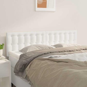 vidaXL Hoofdborden 144x5x78/88 cm kunstleer wit, Verzenden, Nieuw, Wit, Overige materialen