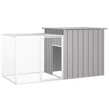 vidaXL Konijnenhok 200x91x100 cm gegalvaniseerd staal grijs, Verzenden, Nieuw
