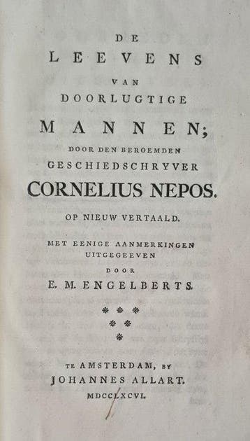 Cornelius Nepos, E M Engelberts - De leevens van doorlugtige
