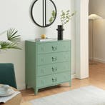 Ladekast Hämeenlinna commode met lades 92x80x40 cm groen mat, Verzenden, Nieuw