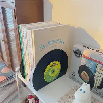 Retro Vinyl Plaat Boekensteunen - Set van 2 - Vintage Decora, Verzenden, Nieuw
