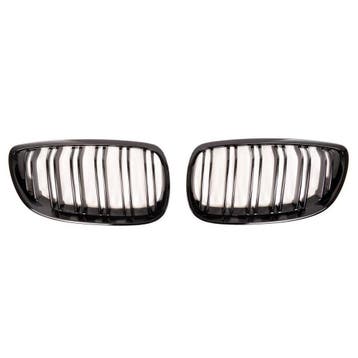 BMW E92 E93 Grillen Dubbelspijls Glanzend Zwart – 2006-2009, Nieuw, Voor, BMW