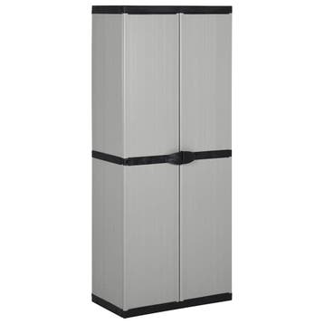 vidaXL Tuinkast met 3 schappen 68x40x168 cm grijs en zwart, Verzenden, Nieuw