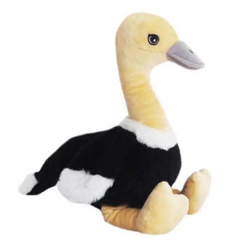 Struisvogel knuffel Biggy - pluche - zwart/wit - 34 cm, Verzenden, Nieuw