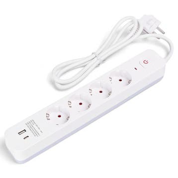 Stekkerdoos met USB - Verlengsnoer met USB - Aigi - 4, Ophalen of Verzenden, Nieuw