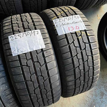 2 x Firestone Winterhawk 225-50-17 Winterbanden 5,5mm, Gebruikt, 17 inch, Band(en), Personenwagen