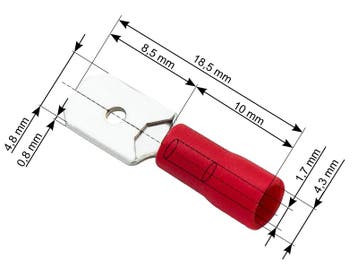 Kabelschoen Vlakstekker 100 stuks - Plat Rood - Insteekbreed, Ophalen of Verzenden, Nieuw