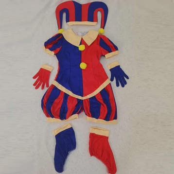Compleet Circus Pomni Cosplay Kostuum met Hoed & Handschoene, Verzenden, Nieuw