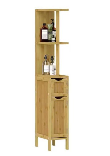 Badkamer Kolomkast met Deuren en Open Planken – Smalle Kast, Huis en Inrichting, Verzenden, Nieuw