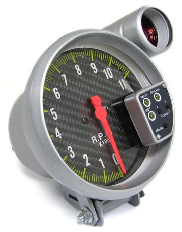 Performance Toerenteller + schakellicht Carbon 5 inch, Auto-onderdelen, Ophalen of Verzenden, Nieuw