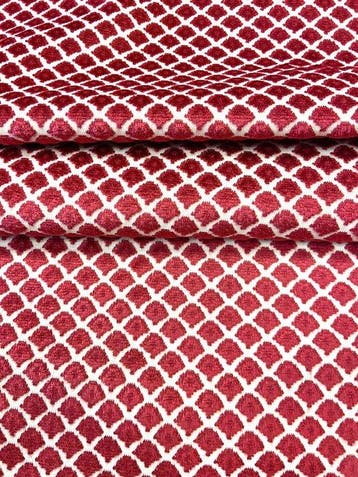Prachtig jacquardfluweel met een klein geometrisch motief in