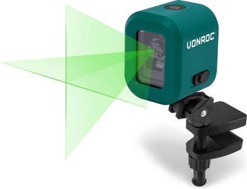 2dekans | VONROC kruislijnlaser– Groen – 4V accu– 1800mah -, Ophalen of Verzenden, Zo goed als nieuw