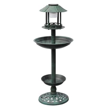 vidaXL Vogelbad/voederhuisje met solarverlichting, Verzenden, Nieuw