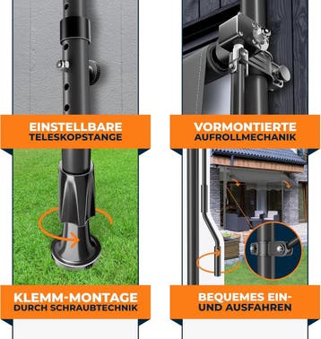 Klemluifel - Balkon luifel - Verticale luifel - 300 cm - Ant, Tuin en Terras, Zonneschermen, Verzenden, Zo goed als nieuw