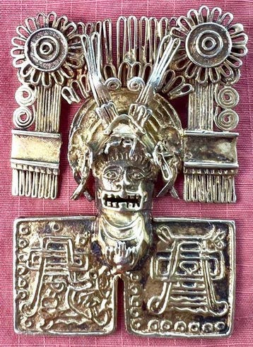 Broche-hanger die Mictlantecuhtli uitbeeldt - Mexico (Zonder