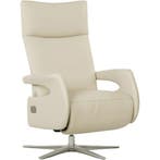 Leren relaxfauteuil Vibe elektrisch - Massif Ecru (crème) -, Industrieel, Modern, Scandinavisch, Nieuw, Ophalen of Verzenden, 50 tot 75 cm