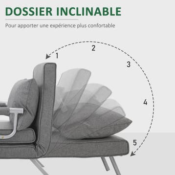 Grijze Fauteuil / Slaapbank - 3-in-1 Multifunctioneel en Com, Verzenden, Nieuw