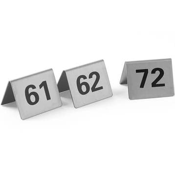 Tafelnummers | RVS | 61 t/m 72 | 12 Stuks | 50x35x40(h)mm, Verzenden, Nieuw in verpakking