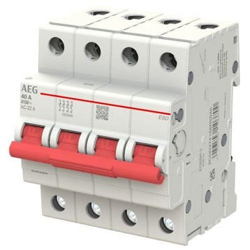 AEG hoofdschakelaar 4-P 40A ESD4040, Doe-het-zelf en Verbouw, Elektra en Kabels, Ophalen of Verzenden, Nieuw