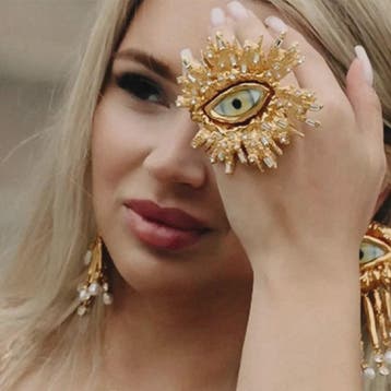 Gouden Baroque Oog Oorbellen - Statement Dames Sieraden, Verzenden