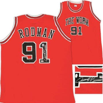 Double Team - NBA - Dennis Rodman - Autograph - Red Custom, Nieuw