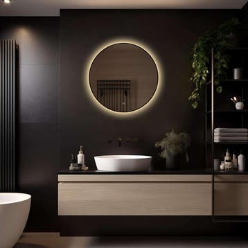 Loxa - Ronde Badkamerspiegel Ilona met Led 70cm, Huis en Inrichting, Woonaccessoires | Spiegels, Verzenden, Nieuw, Rond