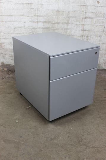 Tweedehands Ladeblok Zilvergrijs Verrijdbaar 2 Lades +, Huis en Inrichting, Overige materialen, Minder dan 50 cm, Gebruikt, Verzenden