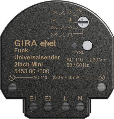 Gira ENet 2-Kanaals Mini Universeel Draadloos Zender -, Doe-het-zelf en Verbouw, Elektra en Kabels, Overige typen, Nieuw, Verzenden