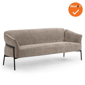 Luxe Designbank - Beige - 2-zits + armleuningen, Werkplek, Ophalen of Verzenden, Gebruikt, Overige typen