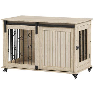 Hondenbox Op Wielen, Schuifdeur, 100 X 56 X 65 Cm, Hout, Sta, Verzenden, Nieuw