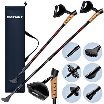 Nordic Walking Stokken Telescopische 1 paar Rood (Recreatie), Caravans en Kamperen, Verzenden, Nieuw