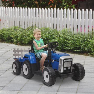 Elektrische Kinder Tractor met Aanhanger - Blauw (3-6 Jaar), Verzenden, Nieuw
