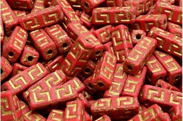 5 x Tsjechische Celtic Block Table Cut Beads 15x5mm gat:..., Ophalen of Verzenden, Nieuw, Kraal