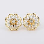 Oorstekers - 14 karaat Geel goud - 0.41ct. tw. Diamant, Sieraden, Tassen en Uiterlijk, Antieke sieraden