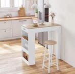 Bartafel met lade en wijnrek – 100×50×100 cm opbergruimte, Huis en Inrichting, Tafels | Bijzettafels, Verzenden, Nieuw