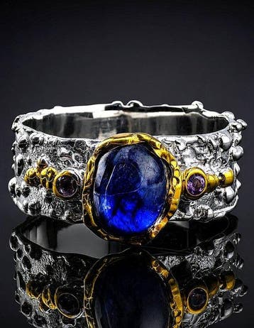 Natuurlijke Blauwe Saffier Ring – 925 Sterling Zilver –