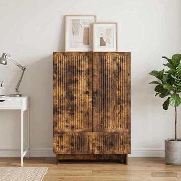 vidaXL Dressoir Gerookte Eik 66 x 34,5 x 95 cm Geconstrueerd, Verzenden, Nieuw, Overige houtsoorten, Minder dan 50 cm
