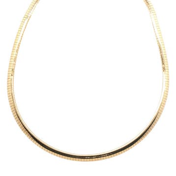 Gouden omega collier 46 cm 14 karaat, Sieraden, Tassen en Uiterlijk, Verzenden, Zo goed als nieuw, Goud