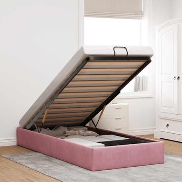 vidaXL Bedframe zonder matras 90x190 cm fluweel roze, 90 cm, Eenpersoons, Verzenden, Nieuw