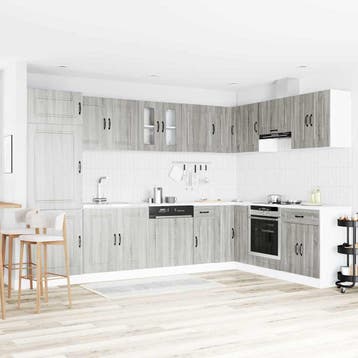 vidaXL Keukenkast Kalmar Grijs Sonoma 80 x 46 x 81,5 cm, Huis en Inrichting, Keuken | Keukenelementen, Verzenden, Nieuw, Grijs