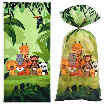 Fako Bijoux - Uitdeelzakjes Dierentuin - 12.5x27.5cm - 50, Diversen, Verzenden, Nieuw