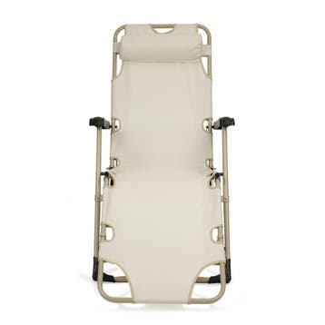 Tuinstoel ligstoel 2-in-1 | Beige | Nieuw | Scherpe Prijs, Tuin en Terras, Tuinstoelen, Ophalen of Verzenden, Nieuw, Metaal, Verstelbaar