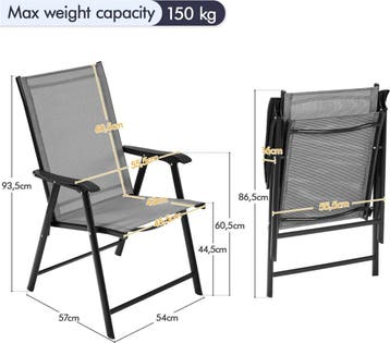 2dekans | Tuinstoelen Set van 2 Opvouwbaar met Armleuningen, Ophalen of Verzenden, Zo goed als nieuw
