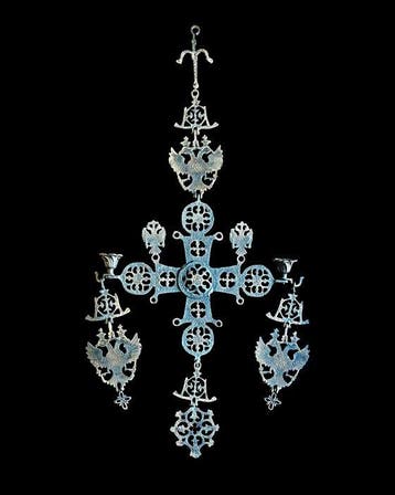 Byzantijns wandkruis - Wandkandelaar - Brons - Groot