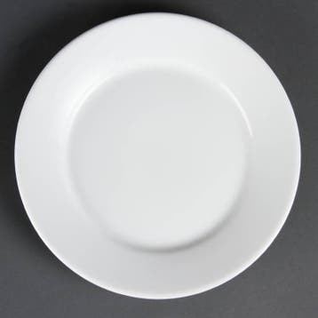Horeca borden wit brede rand 23 cm (12 stuks), Verzenden