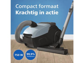 Philips -  1000-serie Stofzuiger Met Zak Lichtblauw, Witgoed en Apparatuur, Stofzuigers, Verzenden, Nieuw, Stofzak, Minder dan 1200 watt