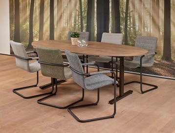 Vergadertafel Easy 220x110cm Ellips Leverbaar in 24, Ophalen of Verzenden, Nieuw in verpakking