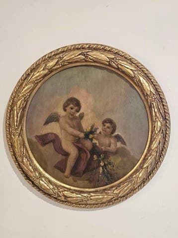 Italiaanse school (XIX) - Coppia di cherubini