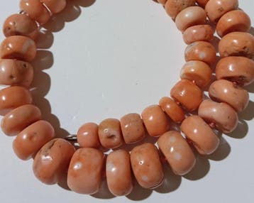 Koraal - Zilver - Halsketting - Antiek SCIACCA natuurlijk, Antiek en Kunst